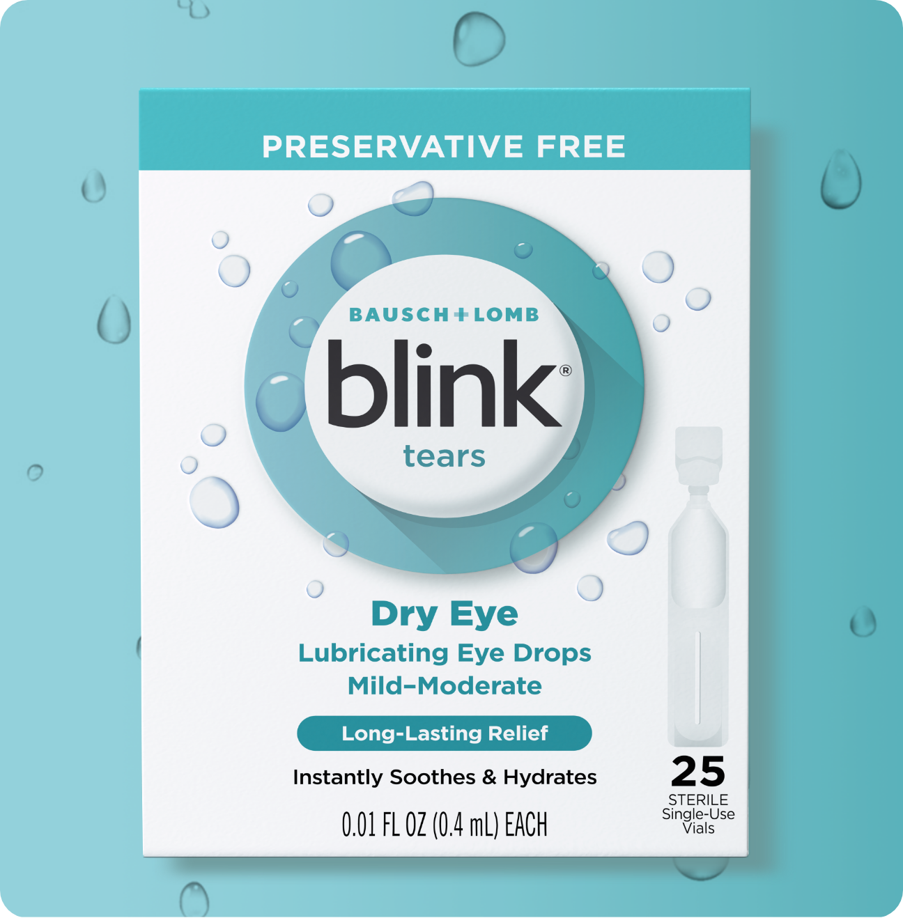 Blink Tears Preservative Free Lubricating Eye Drops package