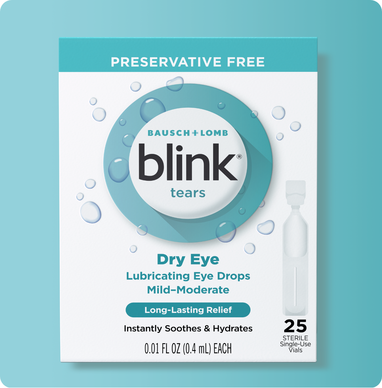 Blink Tears Preservative Free Lubricating Eye Drops package