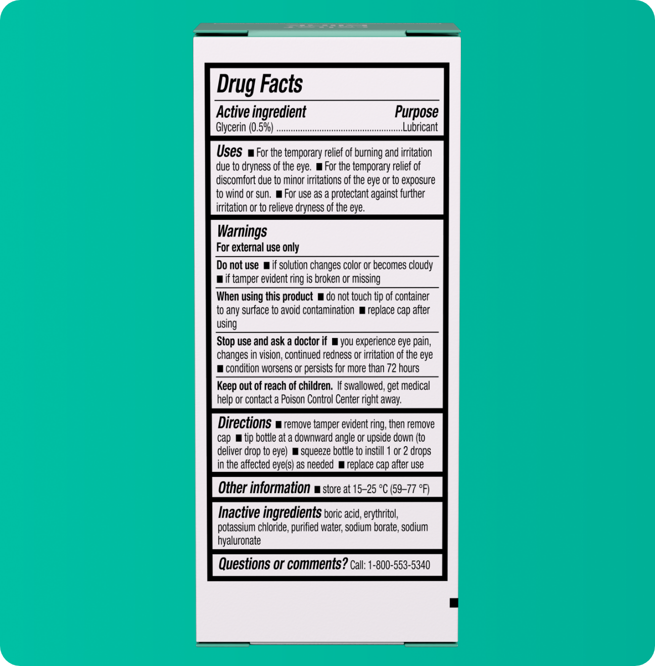 Blink Boost carton with product drug facts